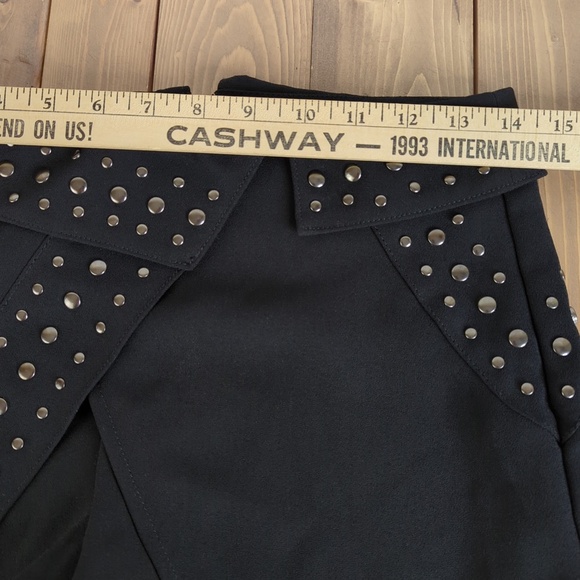 Guess Black Silver Studded Wrap Front Shorts Skort Punk Goth Festival - Picture 3 of 9